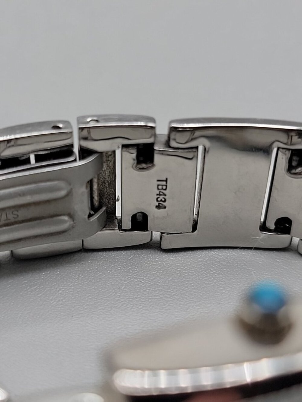Vintage Android USA OKO Designs Square Silver Tone Women's Watch 22mm 6.5" 1990s - Picture 12 of 16